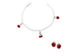 Orphelia 'Apple' Kinder 925 Sterling Zilveren Set: Armband + Oorbellen - Zilver SET-7149