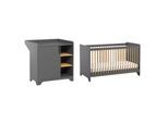 BABYZIMMER 2-teilig Grau und Holz