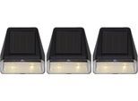 LED Solarleuchte "Solar-Wandleuchte Wandy Mini", schwarz, B:7cm H:7,5cm L:7cm T:4cm, PARFORCE TRADITIONAL HUNTING, Leuchten, 3er-Set, kompakte Wandlaternen, Dämmerungssensor
