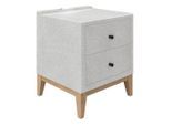 James Wood , Silberfarben , Holz, Metall, Glas, Textil, Holzwerkstoff , Eiche,Eiche , 2 Schublade(n) Schubladen , 49x58.5x46 cm ,