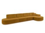 ECKSOFA Ottomane Rechts MARI-L3-v1 - 413x171x83 cm Senfgelb Cord