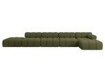 ECKSOFA modulares Sofa Lizur-L3 - 475x160x70 cm Grün Bouclé