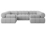 WOHNLANDSCHAFT modulares Sofa Birno-U1 - 285x190x70 cm Hellgrau Bouclé