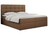 BOXBETT ERNI 160/200 - Braun Kunstleder - H3