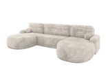 WOHNLANDSCHAFT mit Schlaffunktion und Bettkasten LIRA-U - 335x172x89 Creme