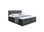 BOXBETT mit Matratze H3 und Lattenrost - MILTIO - 160x200 cm Schwarz Hochglanz