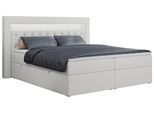 BOXBETT GOLD-6 LED 160/200 Weiß Kunstleder - H3