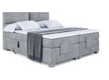BOXSPRINGBETT elektrisch verstellbar mit 2 Matratzen H4/Taschenfederung MAYA EL 160 x 200 Hellgrau