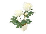 KUNSTBLUME Pfingstrose creme im Deko-Topf, 46 cm