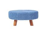 STRICK-HOCKER blau, rund 62/62/30 cm