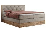 BOXSPRINGBETT VENETO KING 180/200 Beige Struktur - H3