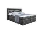 BOXSPRINGBETT NOEL GOLD KING - 180x200 - H3/H4 - Schwarz Hochglanz