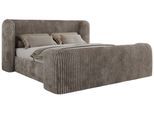 POLSTERBETT EMORA CLASSIC DUO 200/200 - Hellbraun Cord - ohne Matratze