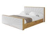 POLSTERBETT mit Bettkasten, Fußteil und Lattenrost, Boxbett mit Matratze H3/H4 - ENZO6-Z 200x200 Weiß