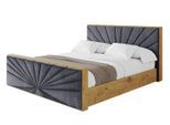 POLSTERBETT mit Bettkasten, Fußteil und Lattenrost, Boxbett mit Matratze H3/H4 - ENZO6-Z 160x200 Dunkelgrau