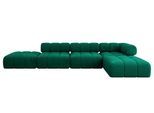 ECKSOFA modulares Sofa Kerru-L2 - 380x190x70 cm Dunkelgrün Velours
