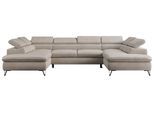 WOHNLANDSCHAFT PETER U Samt Beige