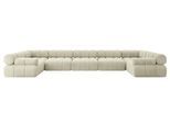 WOHNLANDSCHAFT modulares Sofa Birno-U3 - 475x190x70 cm Beige Velours