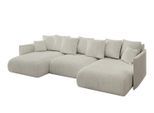 WOHNLANDSCHAFT mit Schlaffunktion und Bettkasten ONESK-U 317x177x72 Creme Cord