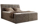 BOXBETT DAGOS 120/200 - Braun Schenille grob gewebt - H3 - Topper T25