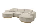 WOHNLANDSCHAFT MARI-U1-v2 - 303x171x83 cm Ecru Velours