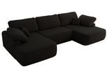 WOHNLANDSCHAFT CUBO U Schwarz Boucle