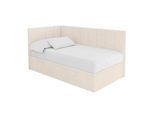 EINZELBETT Jugendbett mit Bettkasten Rechts, mit Matratze - LOVY 80x200 Beige