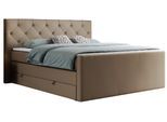 BOXSPRINGBETT KING VELEN 160/200 Braun Kunstleder - H4