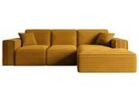 ECKSOFA Ottomane Rechts SERRA-L - 266x169x80 cm Senfgelb Cord