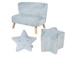 KINDERSOFA 3er-Set hellblau