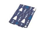 WEIHNACHTSTISCHDECKE Winterland blau, 178 cm rund, 100% Baumwolle