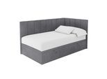 EINZELBETT Jugendbett mit Bettkasten Links, mit Matratze - LOVY 100x200 Dunkelgrau