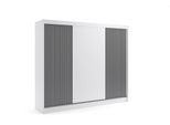 KLEIDERSCHRANK VILAN mit Lamel - 250 cm - Weiß|Schwarz