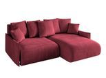 ECKSOFA Ottomane rechts ONESK-L -v1 216x177x72 Bordeauxrot Velours
