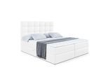 BOXBETT mit H3-Matratze und Lattenrost - BRUGO - 200x200 Weiß Hochglanz