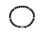 Armband "schwarzer Achat, Tigerauge oder synth. Türkis, Silber 925", schwarz, GIORGIO MARTELLO MILANO, Armbänder, Damen, 20cm, Silber 925 (Sterlingsilber), Armband