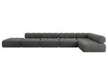 ECKSOFA modulares Sofa Favio-L3 - 475x190x70 cm Dunkelgrau Velours
