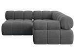 ECKSOFA modulares Sofa Mende-L1 - 190x190x70 cm Dunkelgrau Cord