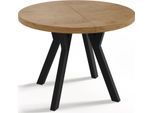 ESSTISCH Twixy runder ausziehbarer, Lancelot Eiche 100-200/100/76 cm