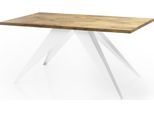 ESSTISCH Vance Weiß rechteckig ausziehbar, Lancelot Eiche 140-240/80/76 cm