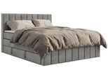 BOXSPRINGBETT ALVER KING DUO 180/200 - Hellgrau Velvet - H3