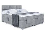 BOXSPRINGBETT elektrisch verstellbar mit 2 Matratzen H4/Taschenfederung PROT EL 140 x 200 Hellgrau