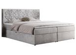 BOXBETT LEILA 200/200 Hellgrau Velvet - H4