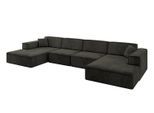 WOHNLANDSCHAFT IREA-U2-v4 - 386x165x77 cm Schwarz