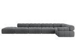 ECKSOFA modulares Sofa Felto-L3 - 475x190x70 cm Dunkelgrau Cord