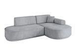 ECKSOFA Ottomane Rechts MARI-L1-v3 - 243x171x83 cm Grau Velours