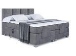 BOXSPRINGBETT elektrisch verstellbar mit 2 Matratzen H4/Taschenfederung ROKS EL 140 x 200 Dunkelgrau