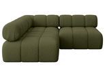 ECKSOFA modulares Sofa Samaro-L1 - 190x190x70 cm Grün Bouclé