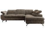 ECKSOFA PABLO L Braun Schenille grob gewebt - Rechts Seite