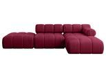 ECKSOFA modulares Sofa Lizur-L1 - 285x160x70 cm Bordeauxrot Velours